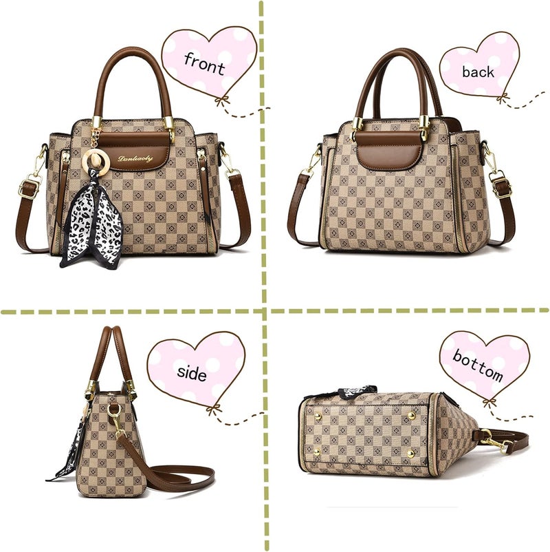 Phevos Women Handbags and Purse Tote Bags Ladies Satchel Shoulder Bag Retro Top Handle Hobo Purse - Image 3